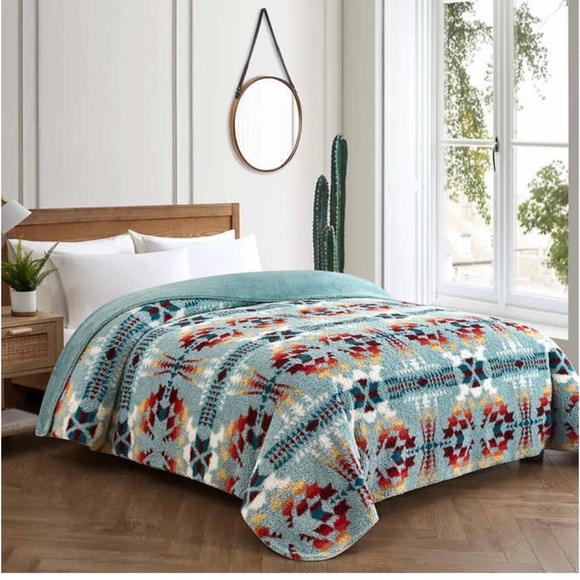 Pendleton Sherpa Fleece Blanket Bedding Bedroom Throw Queen - Picture 1 of 5
